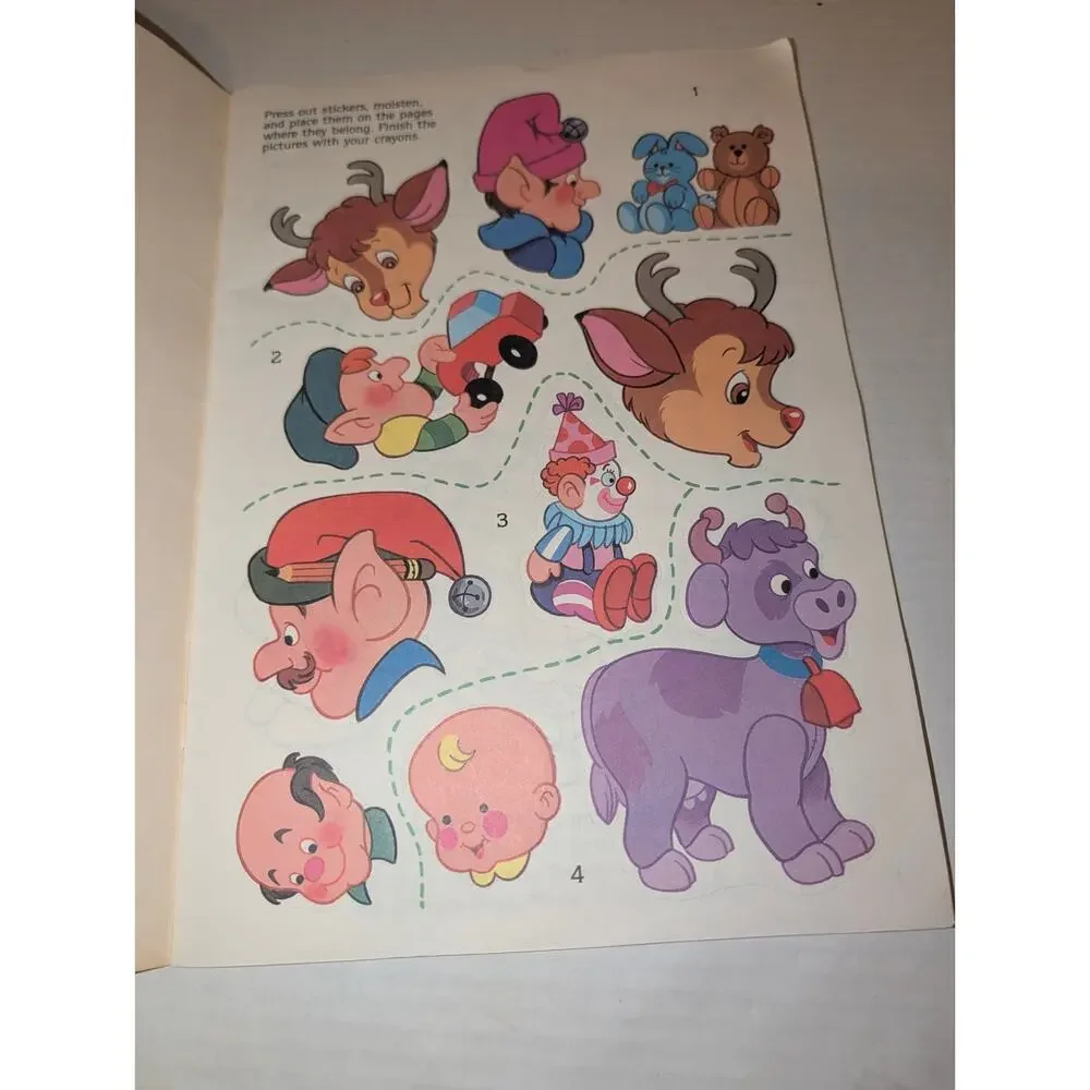 Original Sticker Fun Book Rudolph The Red Nosed Reindeer Unused Golden Christmas